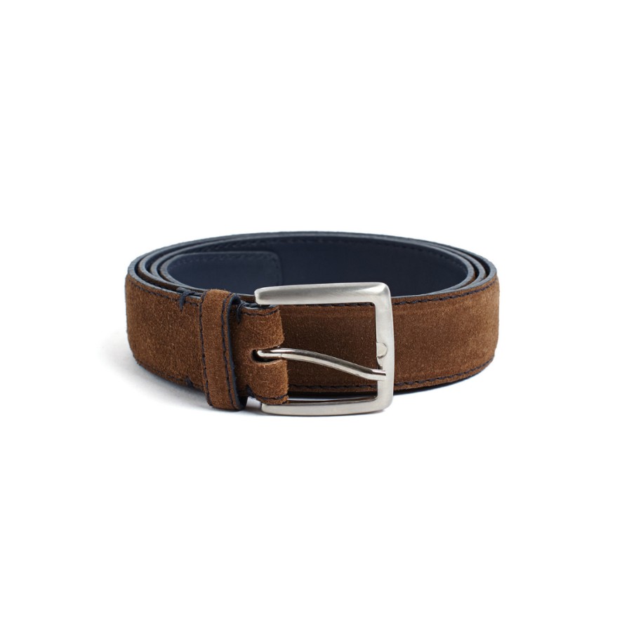 Leathersmith of London Belts | Suede Belt - Brown