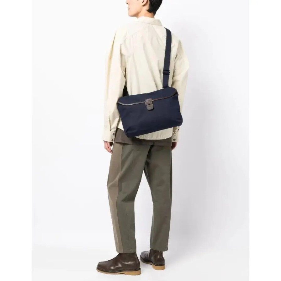 Leathersmith of London Bags | Canvas Plain Messenger Bag - Navy