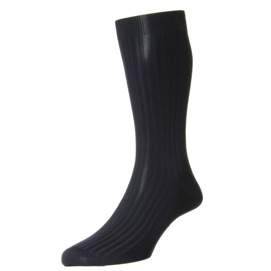 Leathersmith of London Socks | Cotton Socks Navy