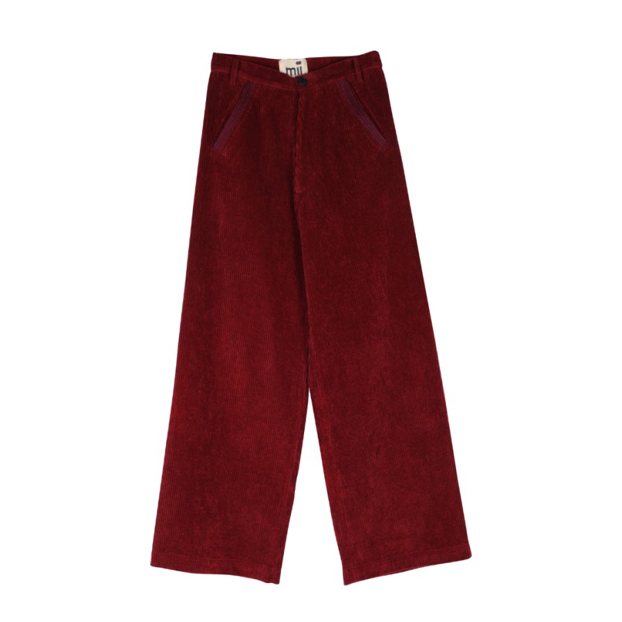 MII COLLECTION Trousers | Lena Corduroy Pants Burgundy