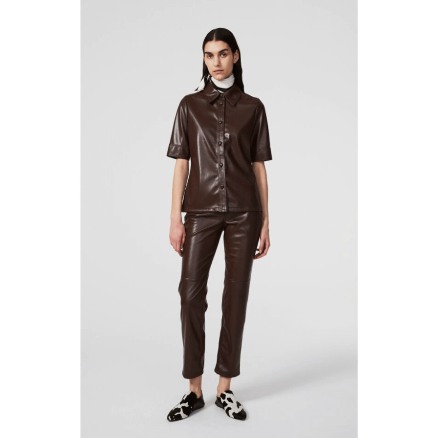 RODEBJER Tops | Devy Leather Top Chocolate