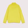 YVES SALOMON Knitwear | Cashmere Funnel Neck Sweater Neon Yellow