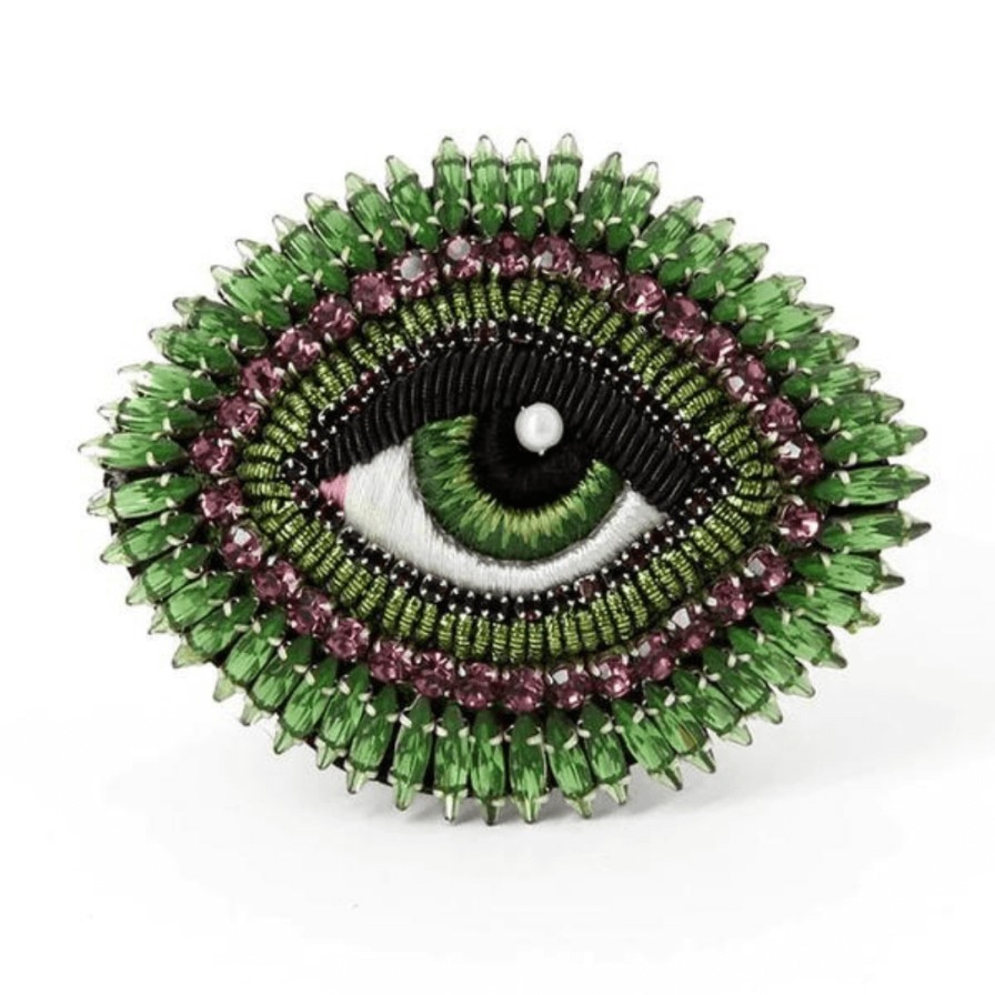 CELESTE MOGADOR Jewellery | Hollywood Eye Brooch Green