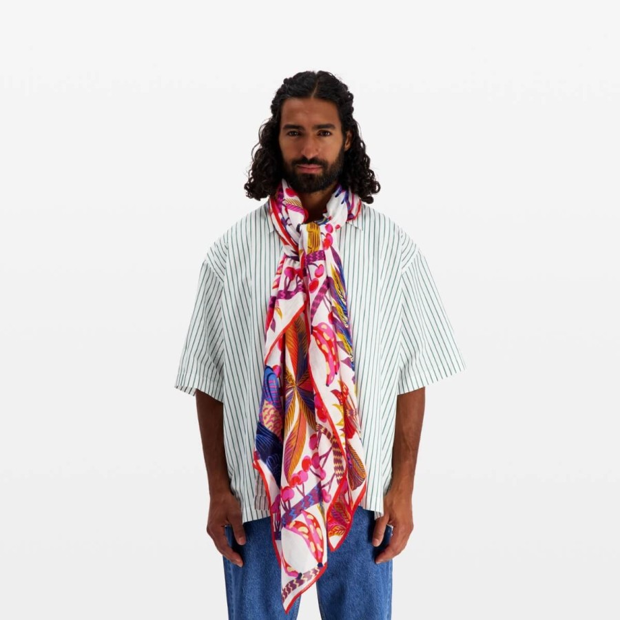 INOUI EDITIONS Scarves | Etole Cerise White Uni